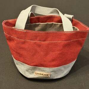 Lock N Lock Red & Grey Mini Tote/Bag 10” Opening